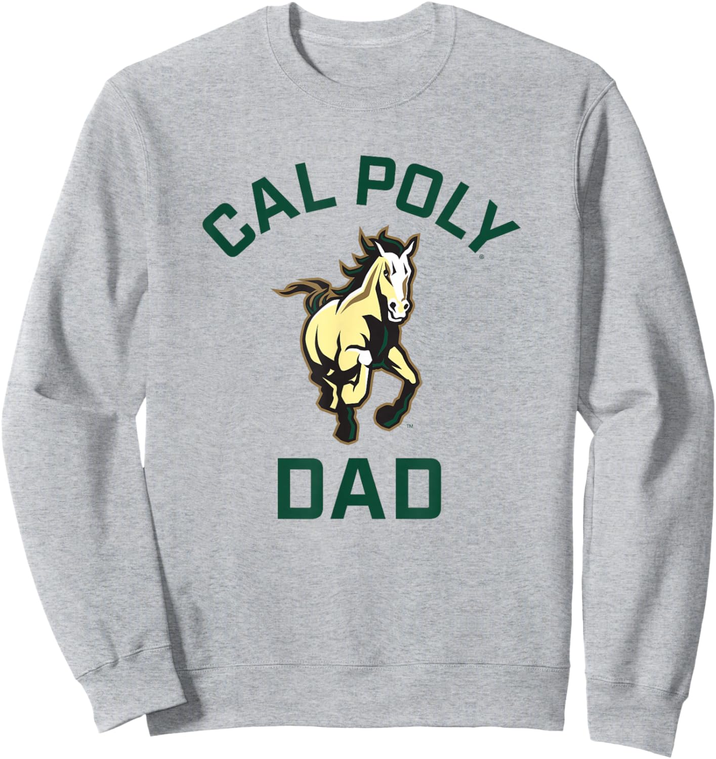 Cal Poly Mustangs Arched Dad Sweatshirt - Sweatshirt | Ash