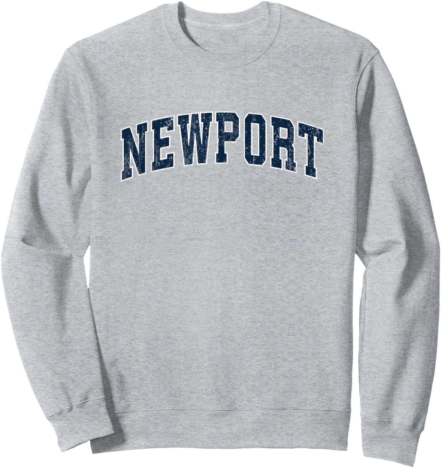 Newport Rhode Island RI Vintage Sports Design Navy Design Sweatshirt - Sweatshirt | Ash
