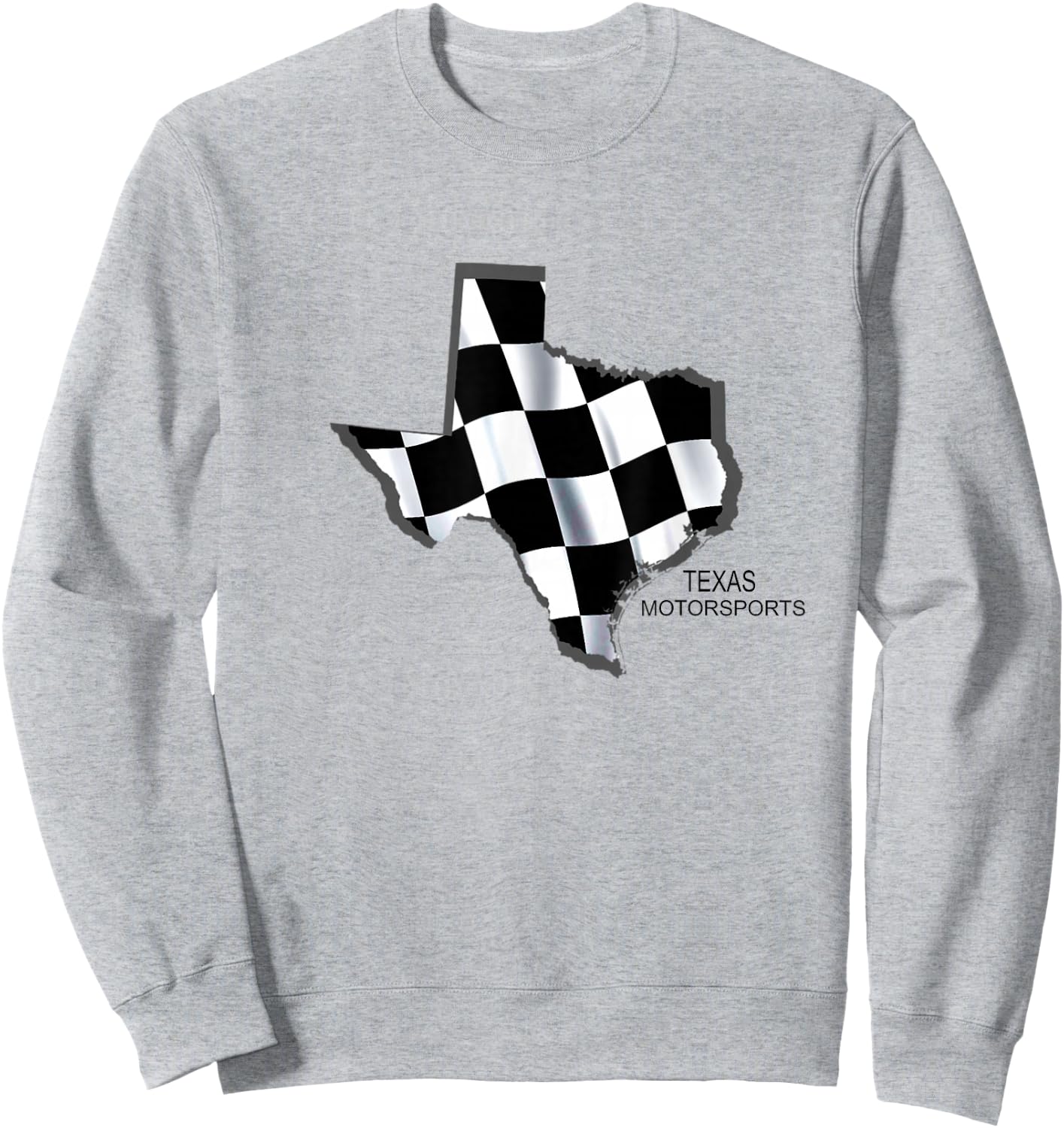 Texas Racing Speedway Checkered Race Flag Sweatshirt - Sweatshirt | Ash