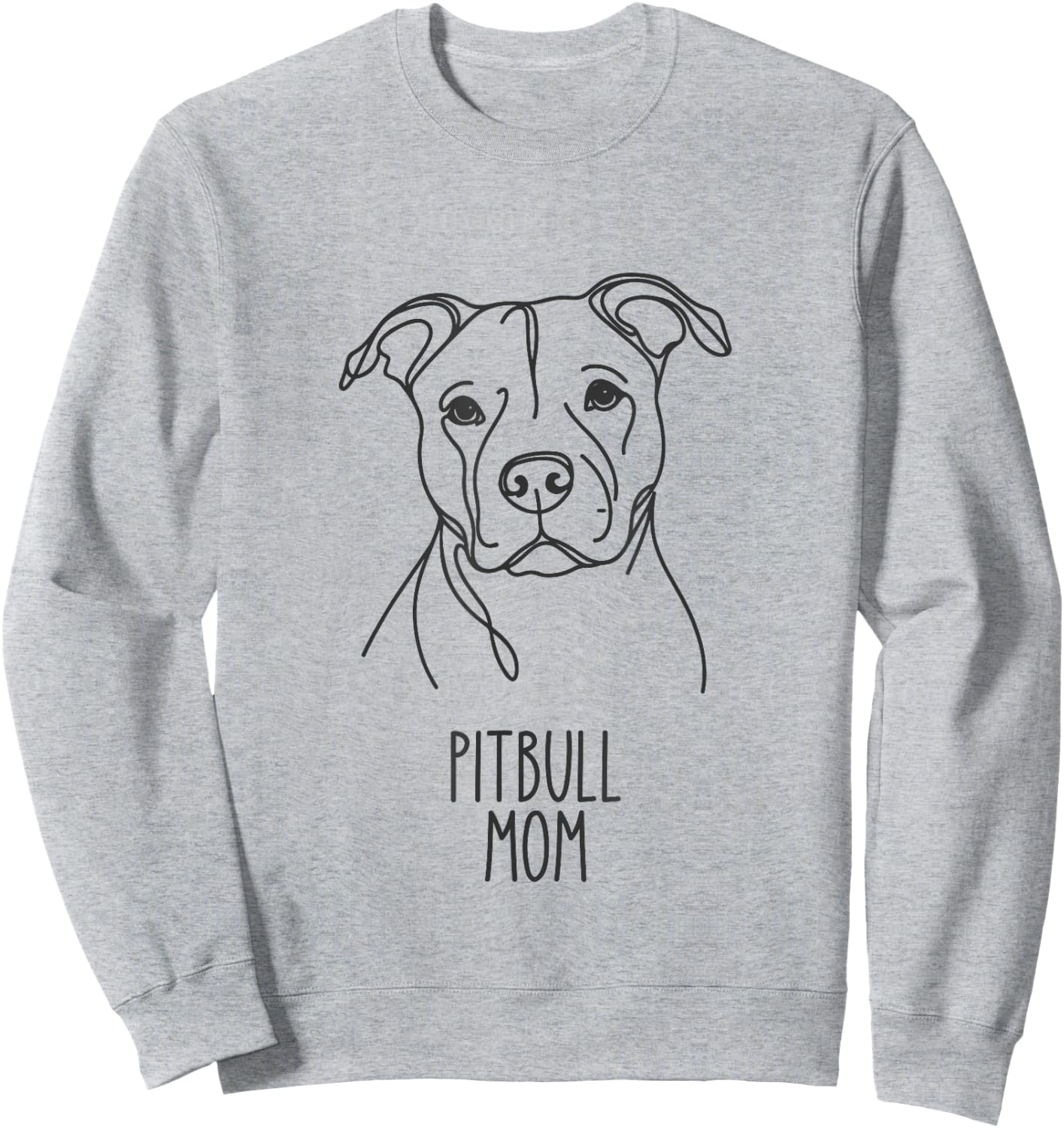 Line Art Best Dog Mom Women - Pitbull Sweatshirt - Sweatshirt | Ash