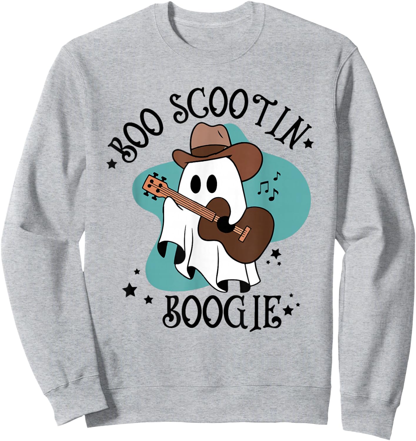 Retro Western Halloween Cowboy Cute Ghost Boo Scootin Boogie Sweatshirt - Sweatshirt | Ash