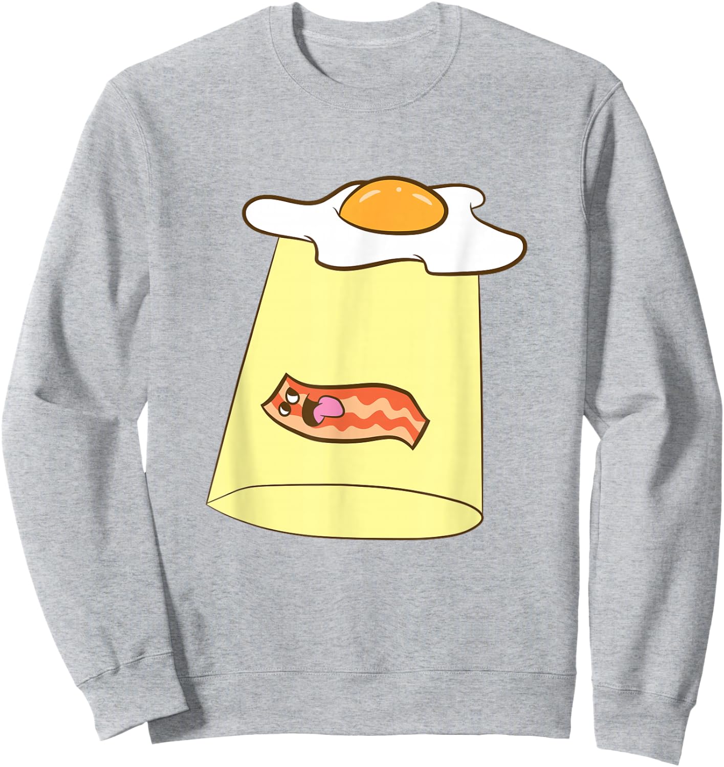 Egg And Bacon UFO Alien Bacon And Eggs Breakfast Sweatshirt - Sweatshirt | Ash