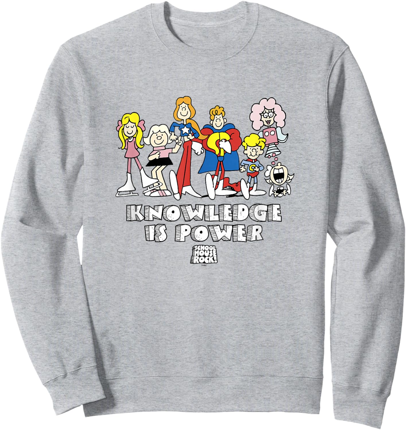 Schoolhouse Rock! Favorite Characters Knowledge is Power Sweatshirt - Sweatshirt | Ash