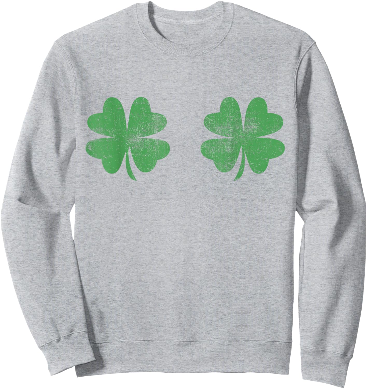 Funny Shamrock Boobs St Patricks Day Sweatshirt - Sweatshirt | Ash