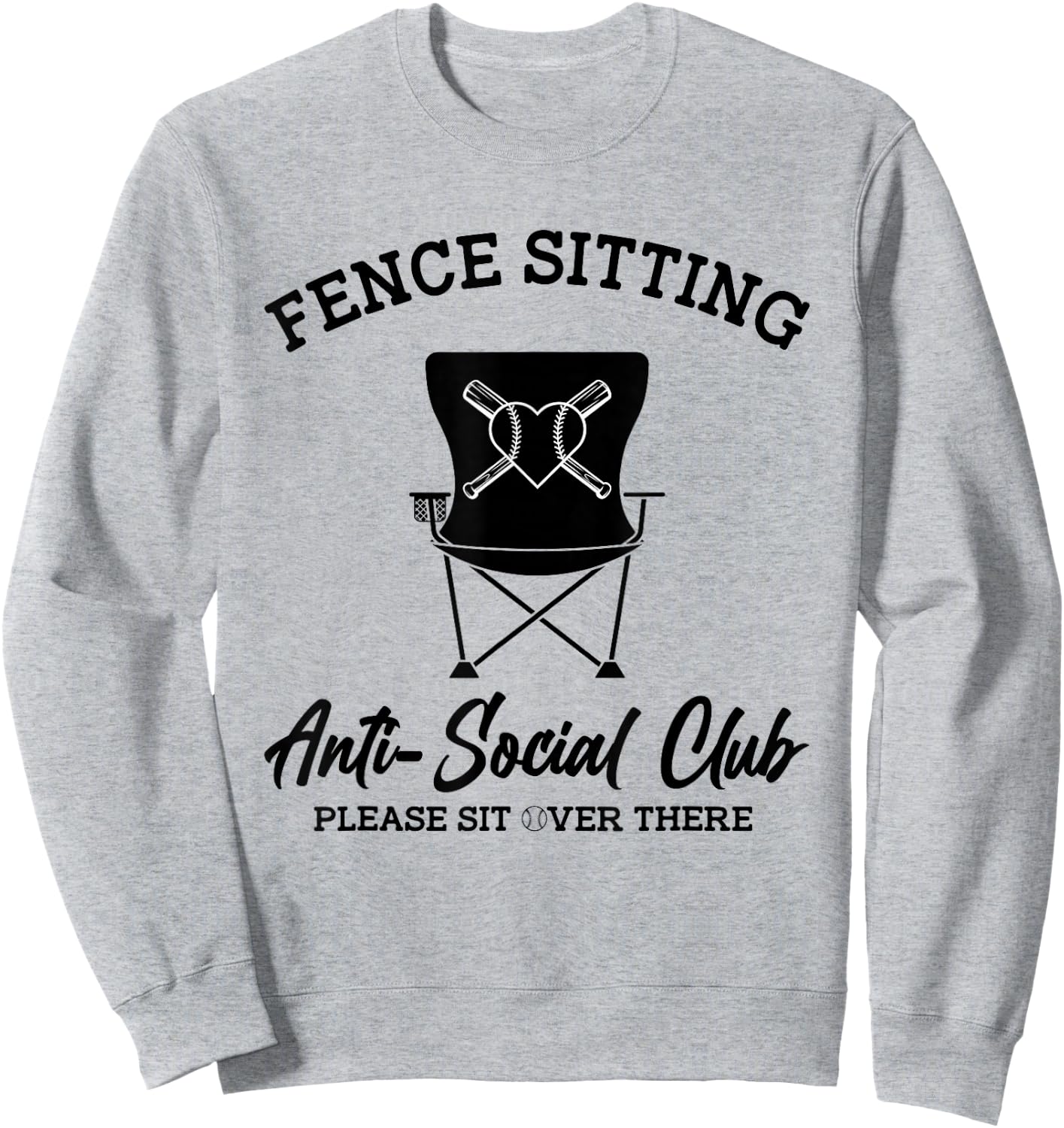 Fence Sitting Anti Social Club Please Sit Over There Sweatshirt - Sweatshirt | Ash