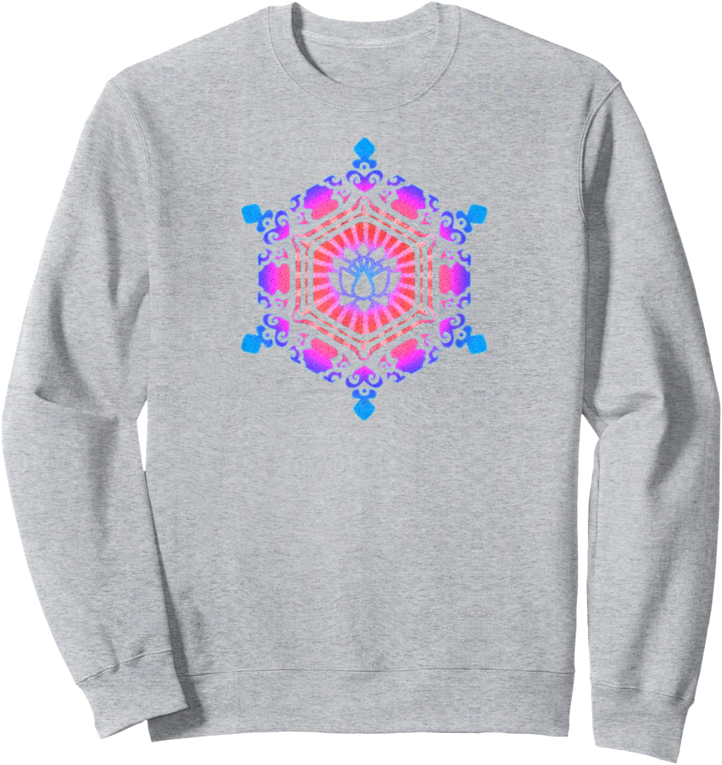 Water crystal, love, lotus flower, yoga, symbol, buddhism Sweatshirt - Sweatshirt | Ash