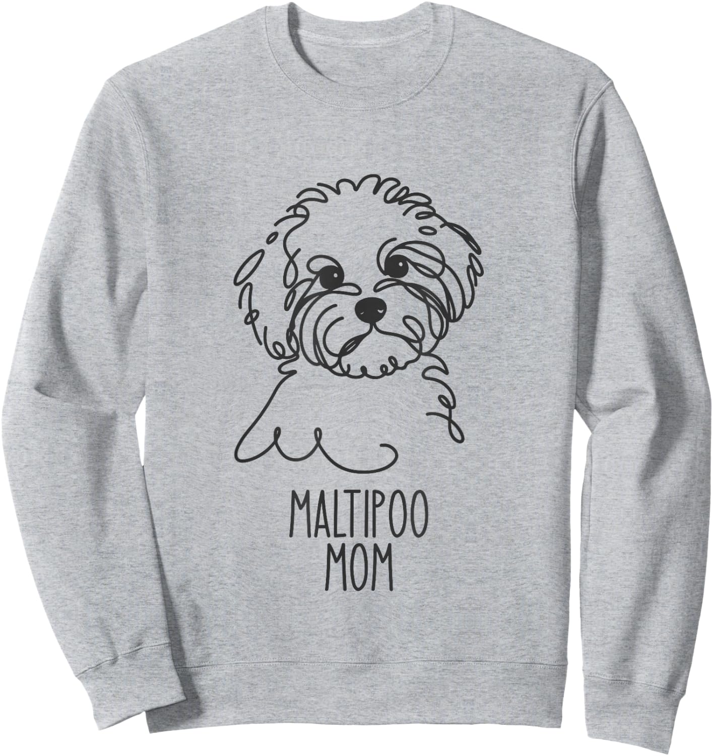 Line Art Best Dog Mom Women - Maltipoo Sweatshirt - Sweatshirt | Ash