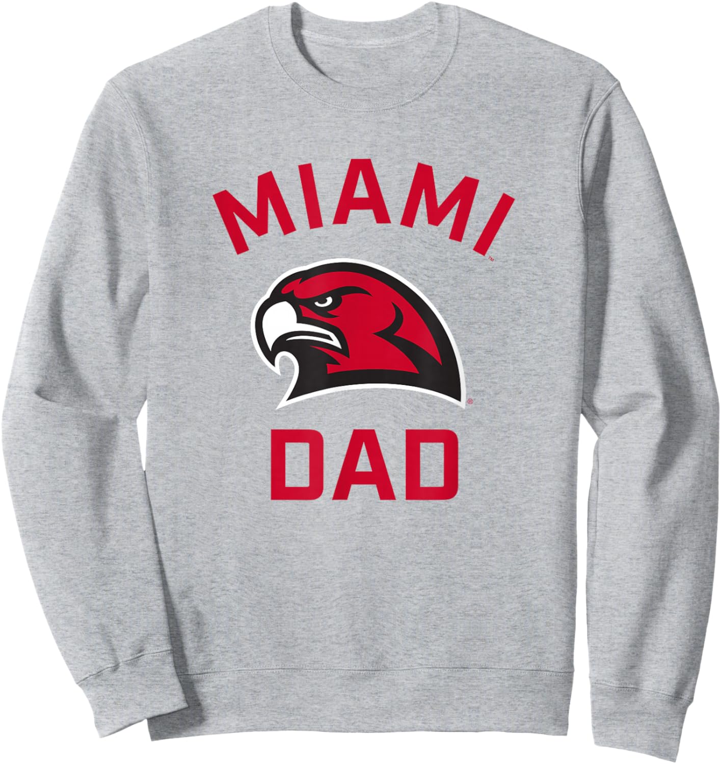Miami University Ohio Redhawks Arched Dad Sweatshirt - Sweatshirt | Ash