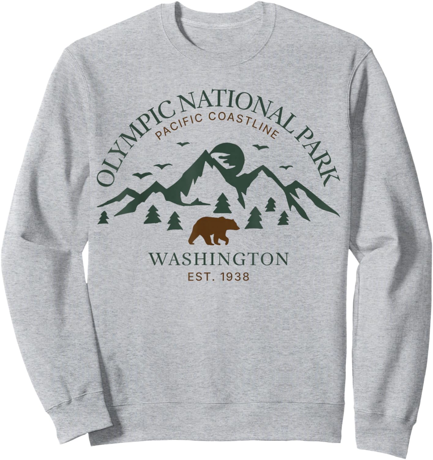 Olympic National Park Washington Mountains Sweatshirt - Sweatshirt | Ash