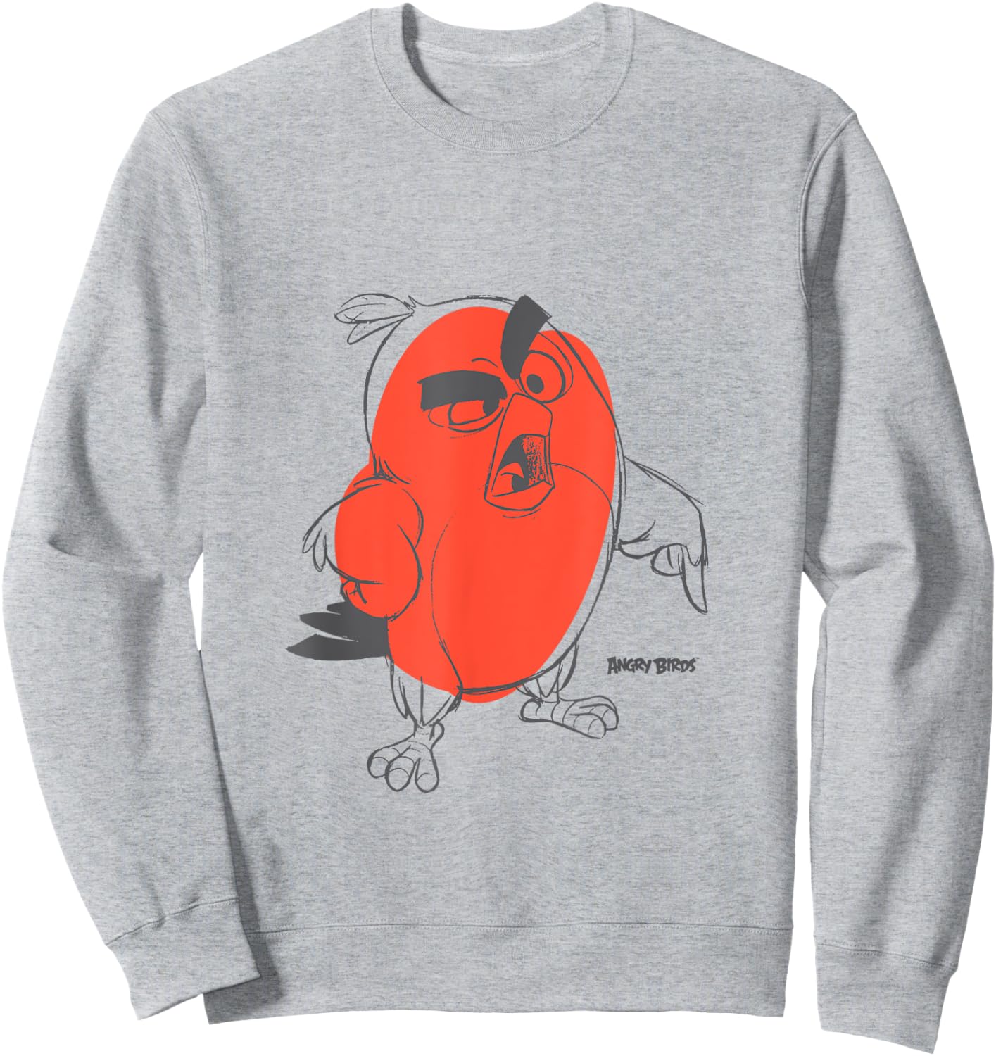 Angry Birds Red Character Sketch Official Merchandise Sweatshirt - Sweatshirt | Ash