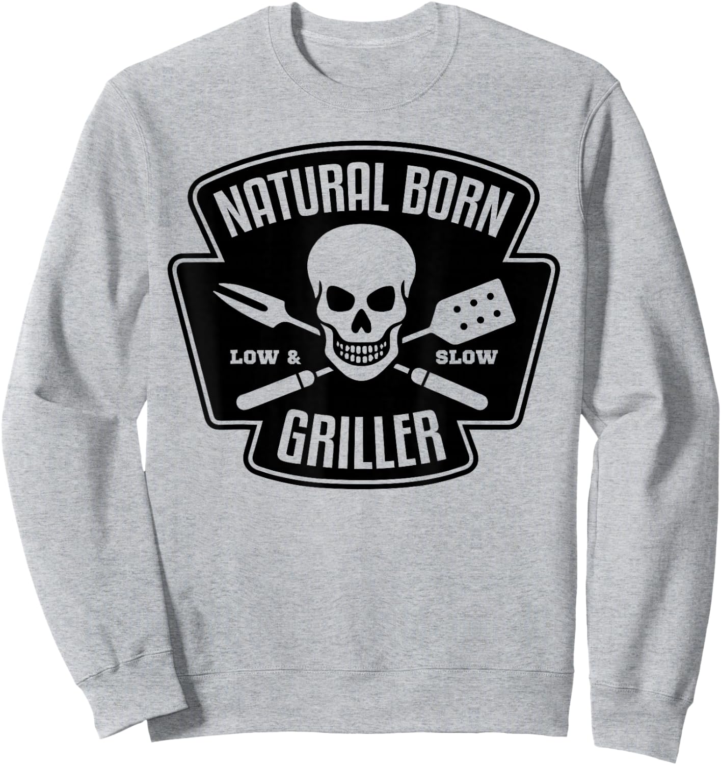 Barbecue Natural Born Grillmeister Griller Grill Gift Sweatshirt - Sweatshirt | Ash