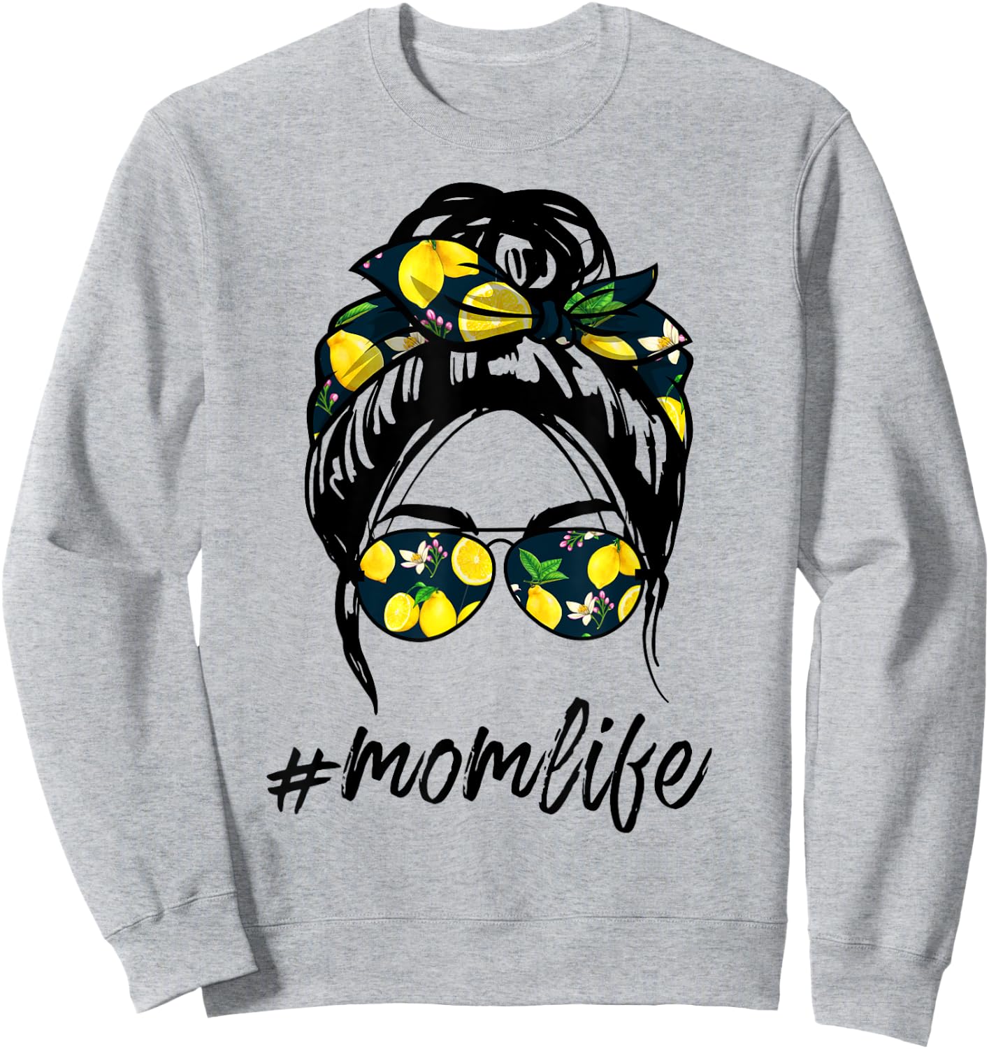 Mom Life shirts yellow lemon Sunglasses & Bandana Sweatshirt - Sweatshirt | Ash