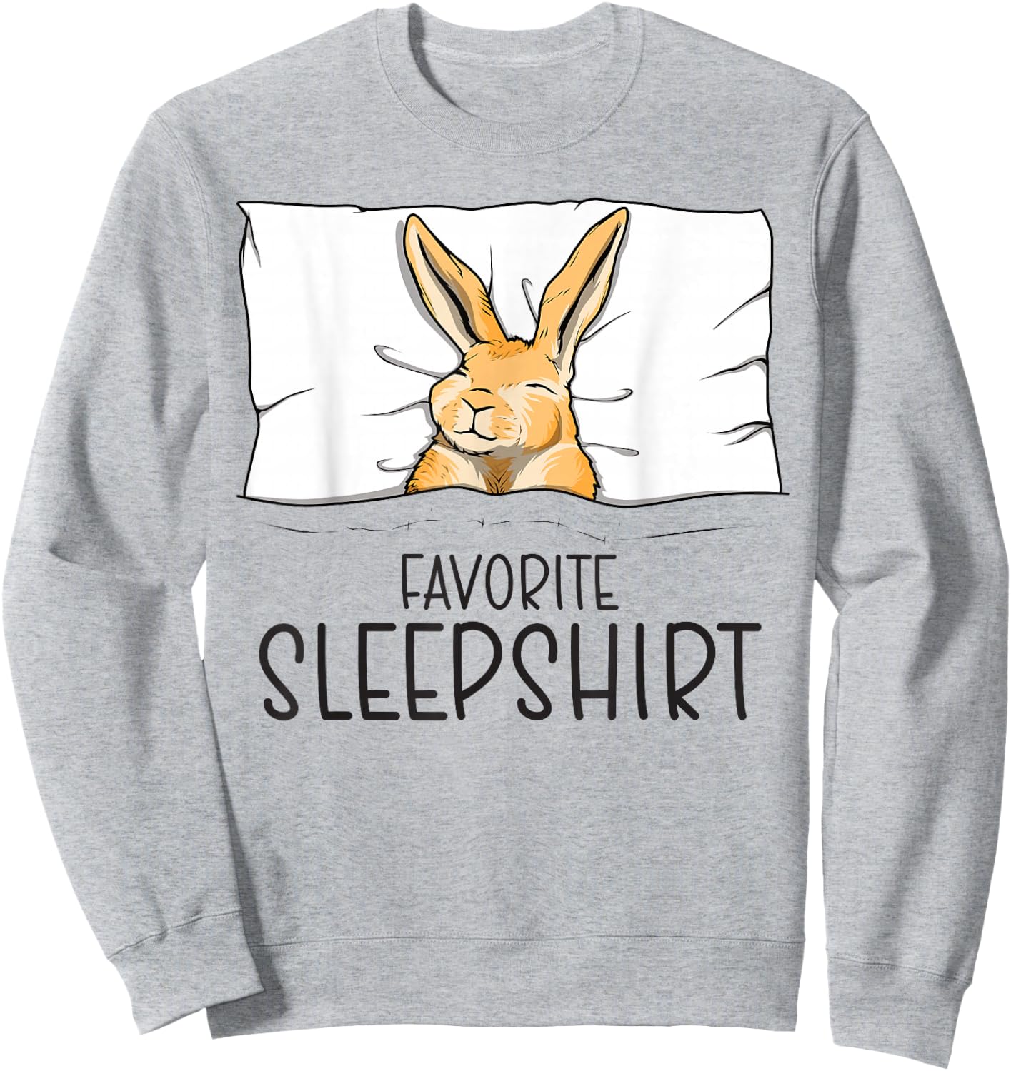 Favorite Sleepshirt, Napping Rabbit Pajama Sweatshirt - Sweatshirt | Ash