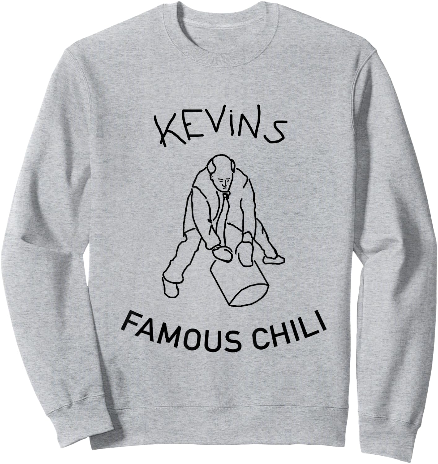 RyDesign -Adults White Cotton Blend Small The Office Kevin Chili Sweatshirt - Sweatshirt | Ash