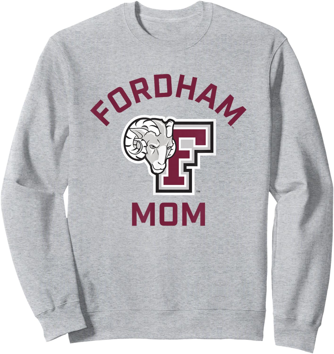 Fordham University Rams Arched Mom Sweatshirt - Sweatshirt | Ash