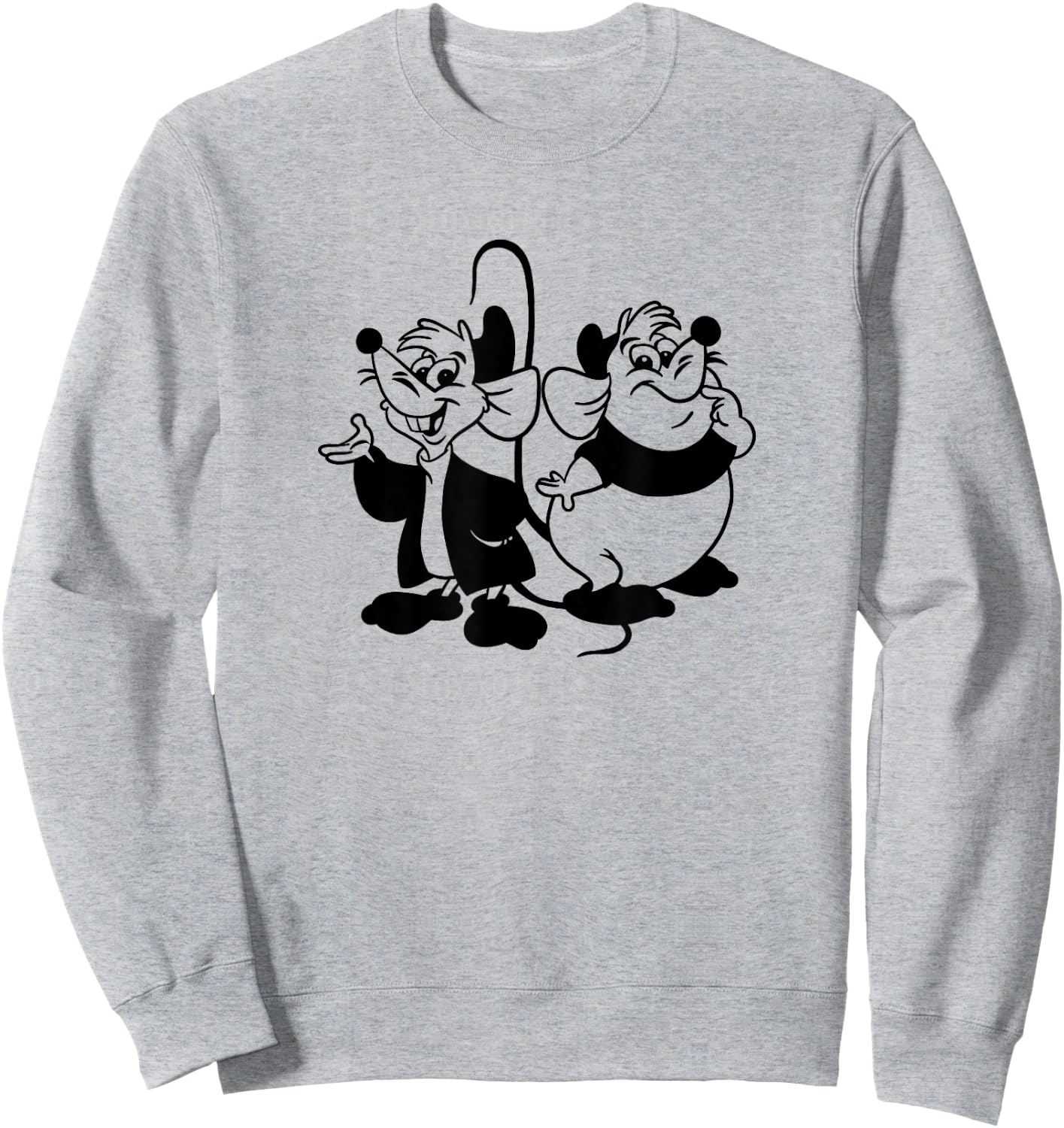 Disney Cinderella Jaq & Gus Simple Black Outline Sweatshirt - Sweatshirt | Ash