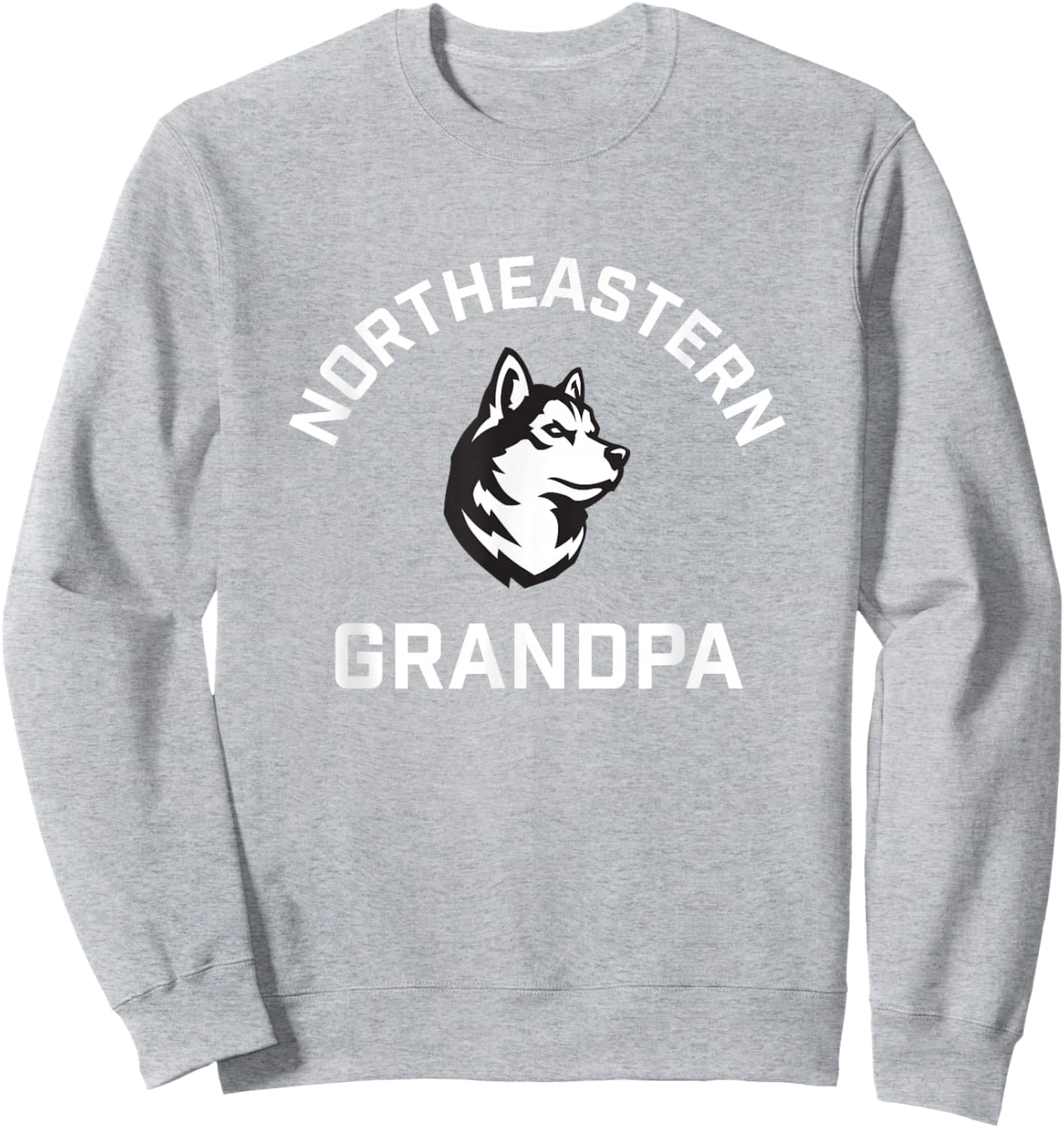 Northeastern University NEU Huskies Arched Grandpa Sweatshirt - Sweatshirt | Ash