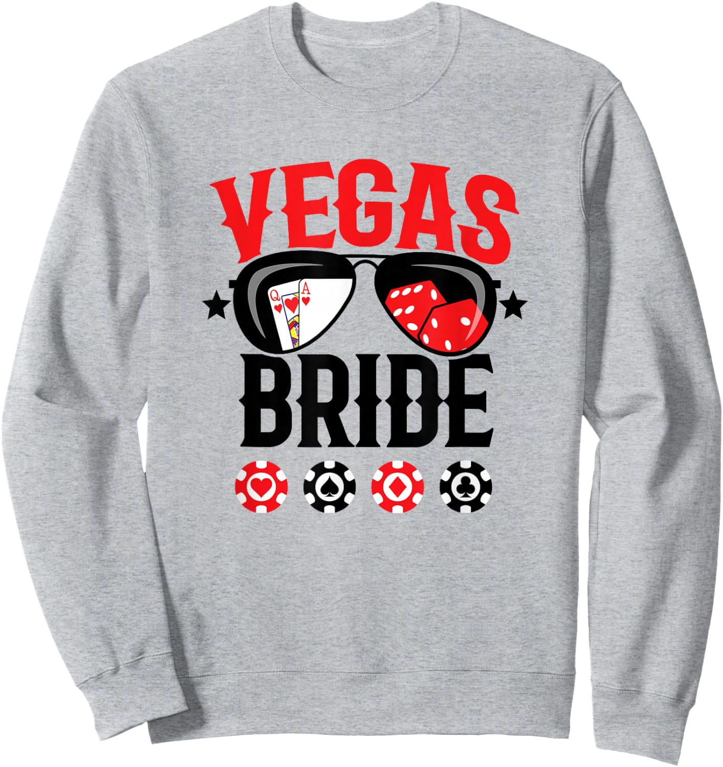 Vegas Wedding Bride - Married in Vegas - Bride Squad Sweatshirt - Sweatshirt | Ash