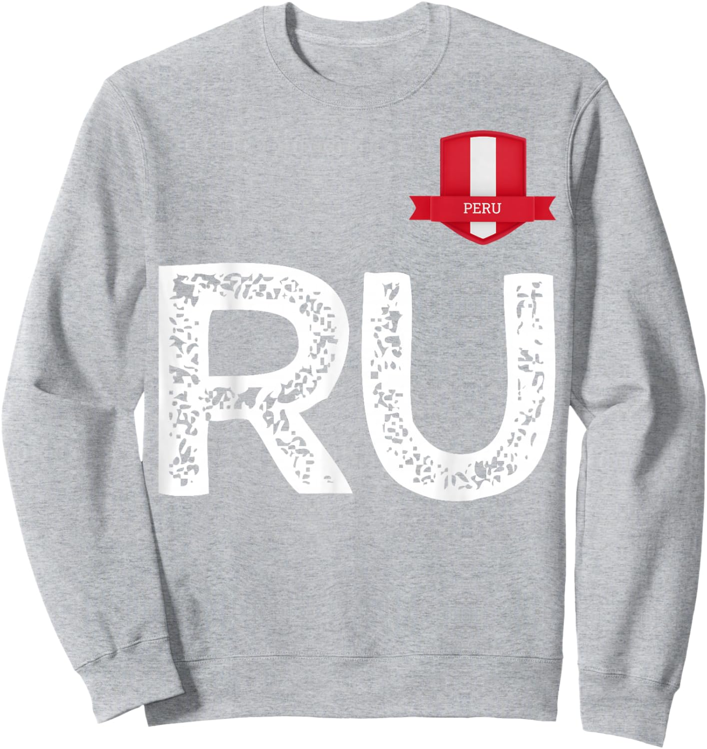 Peru Human-Flag Letter R and U Peru Sweatshirt - Sweatshirt | Ash