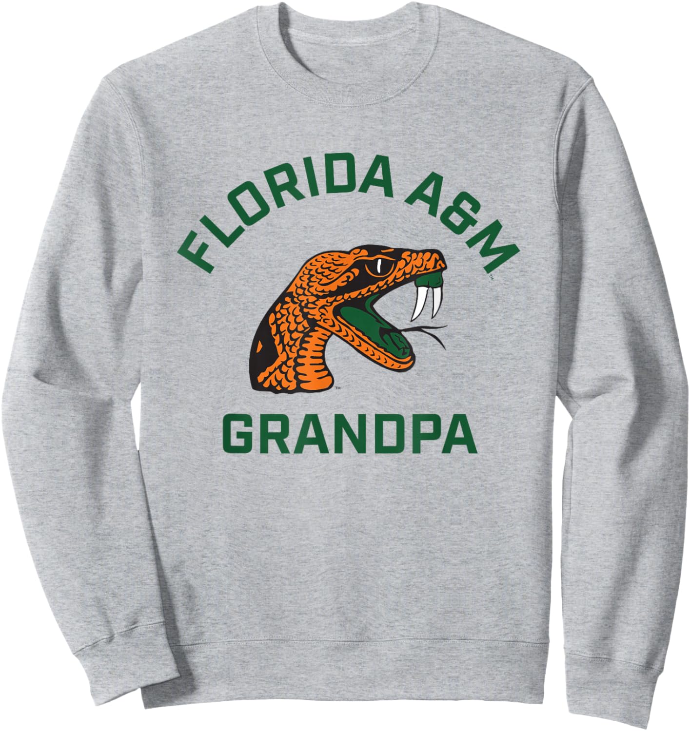 Florida A&M University FAMU Rattlers Arched Grandpa Sweatshirt - Sweatshirt | Ash