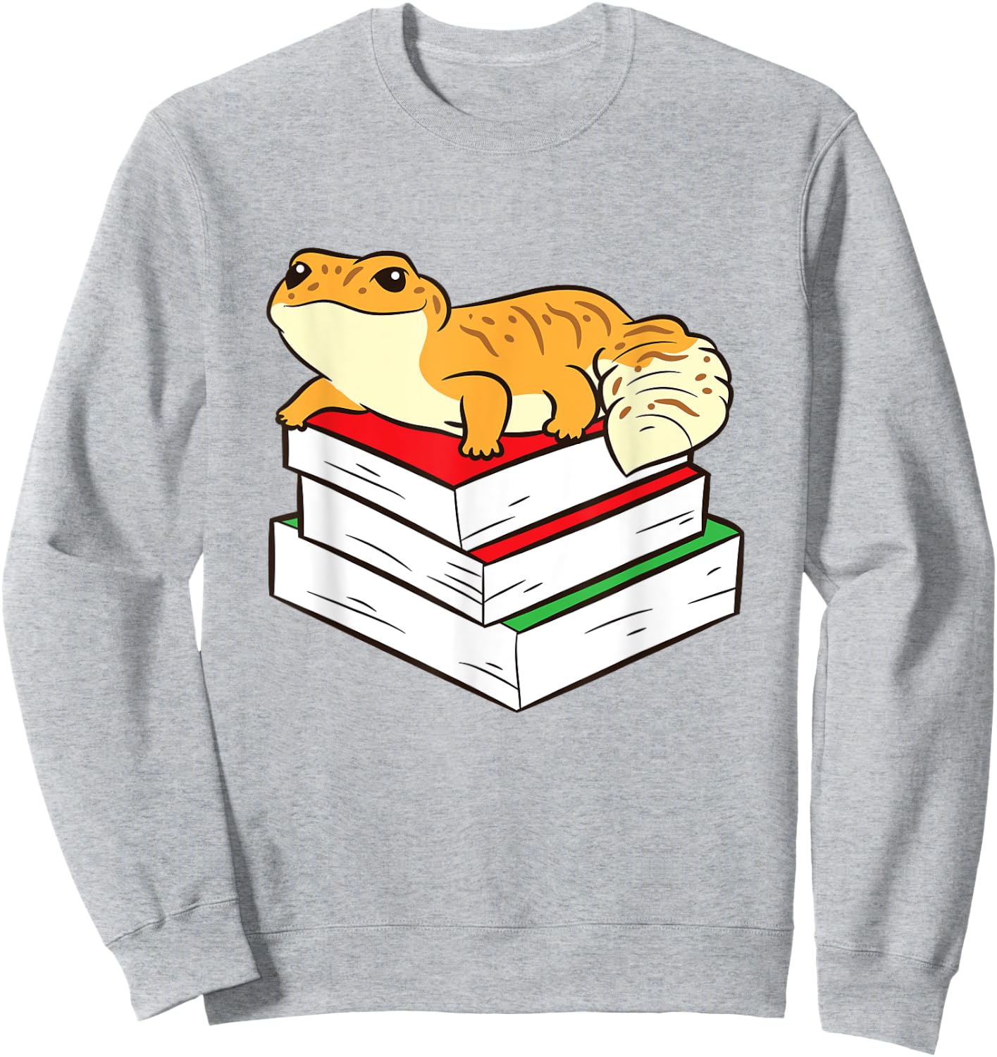 Leopard Gecko Sleeping On Books Reading And Geckos Sweatshirt - Sweatshirt | Ash
