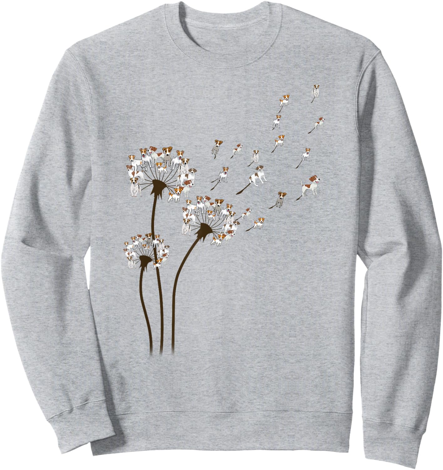Jack Russell Terrier Dandelion Flower Funny Dog Lovers Sweatshirt - Sweatshirt | Ash