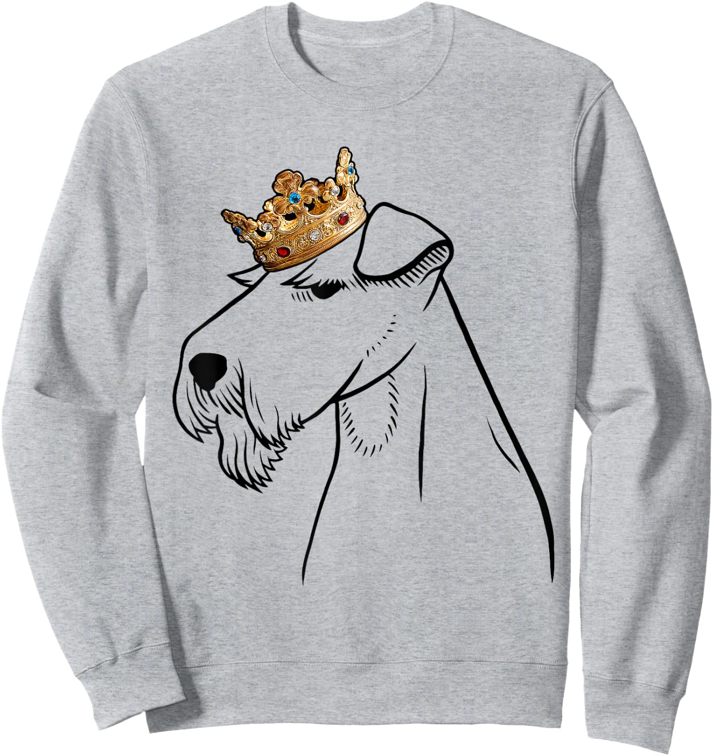 Welsh Terrier Dog Wearing Crown Sweatshirt - Sweatshirt | Ash