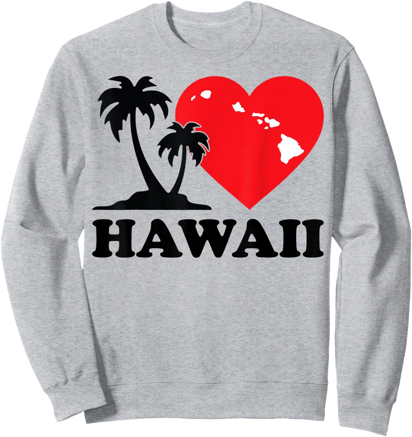 I love Hawaii Hawaiian heart palm Women Men Kids Sweatshirt - Sweatshirt | Ash
