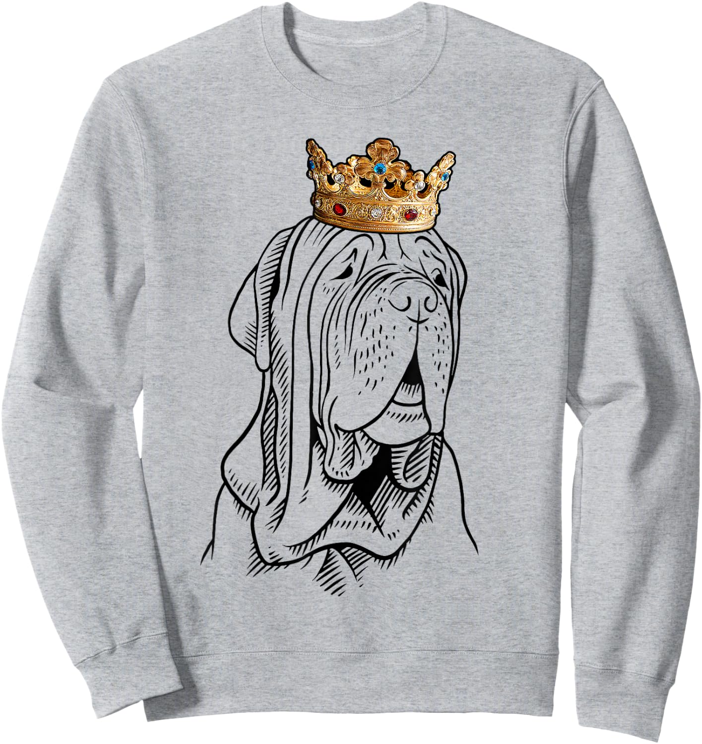 Neapolitan mastiff dog wears a crown Sweatshirt - Sweatshirt | Ash