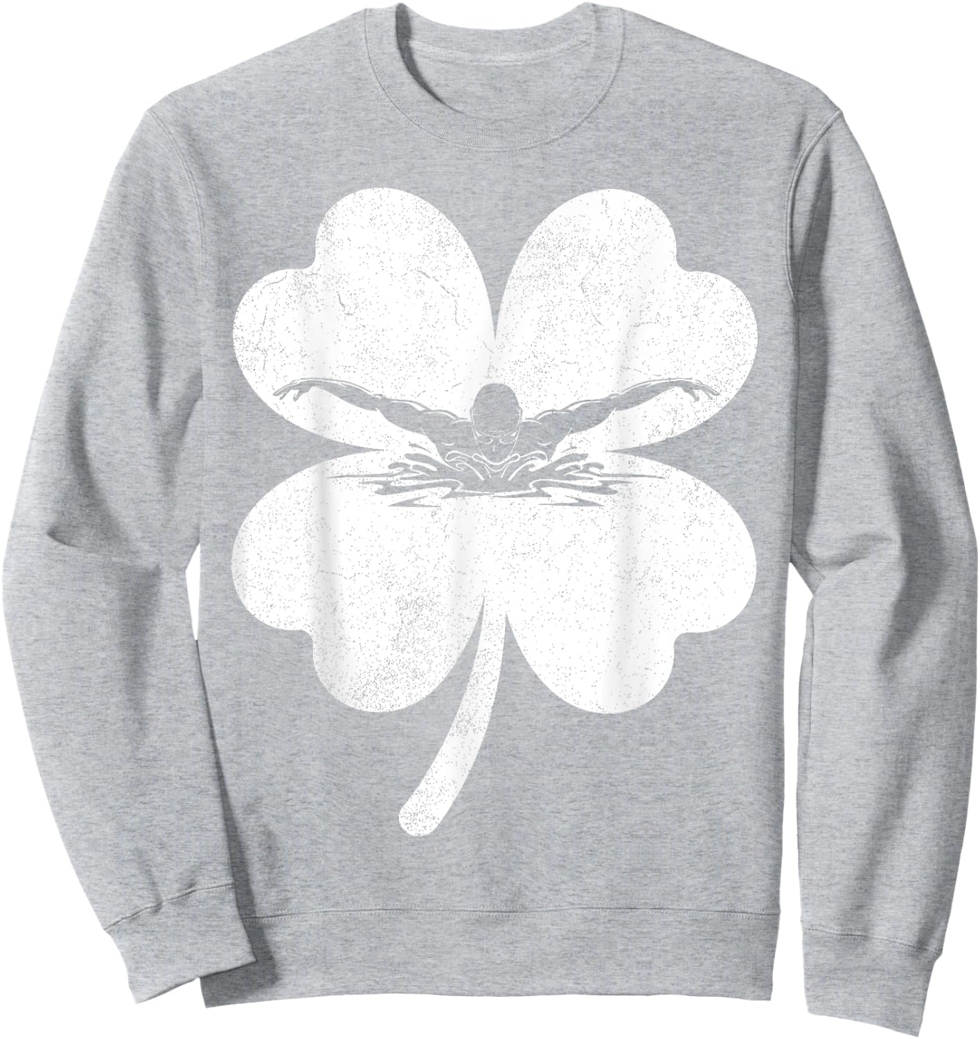 Swimming St Patrick Day Lucky Shamrock Swimmer Boys Girls Sweatshirt - Sweatshirt | Ash