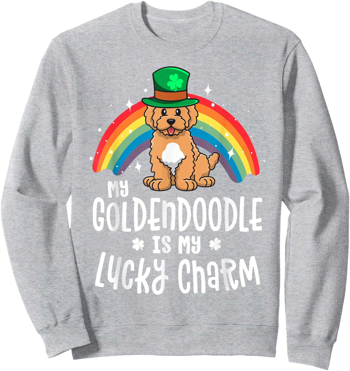 Goldendoodle Dog St Patricks Day Shirt Doodle Sweatshirt - Sweatshirt | Ash