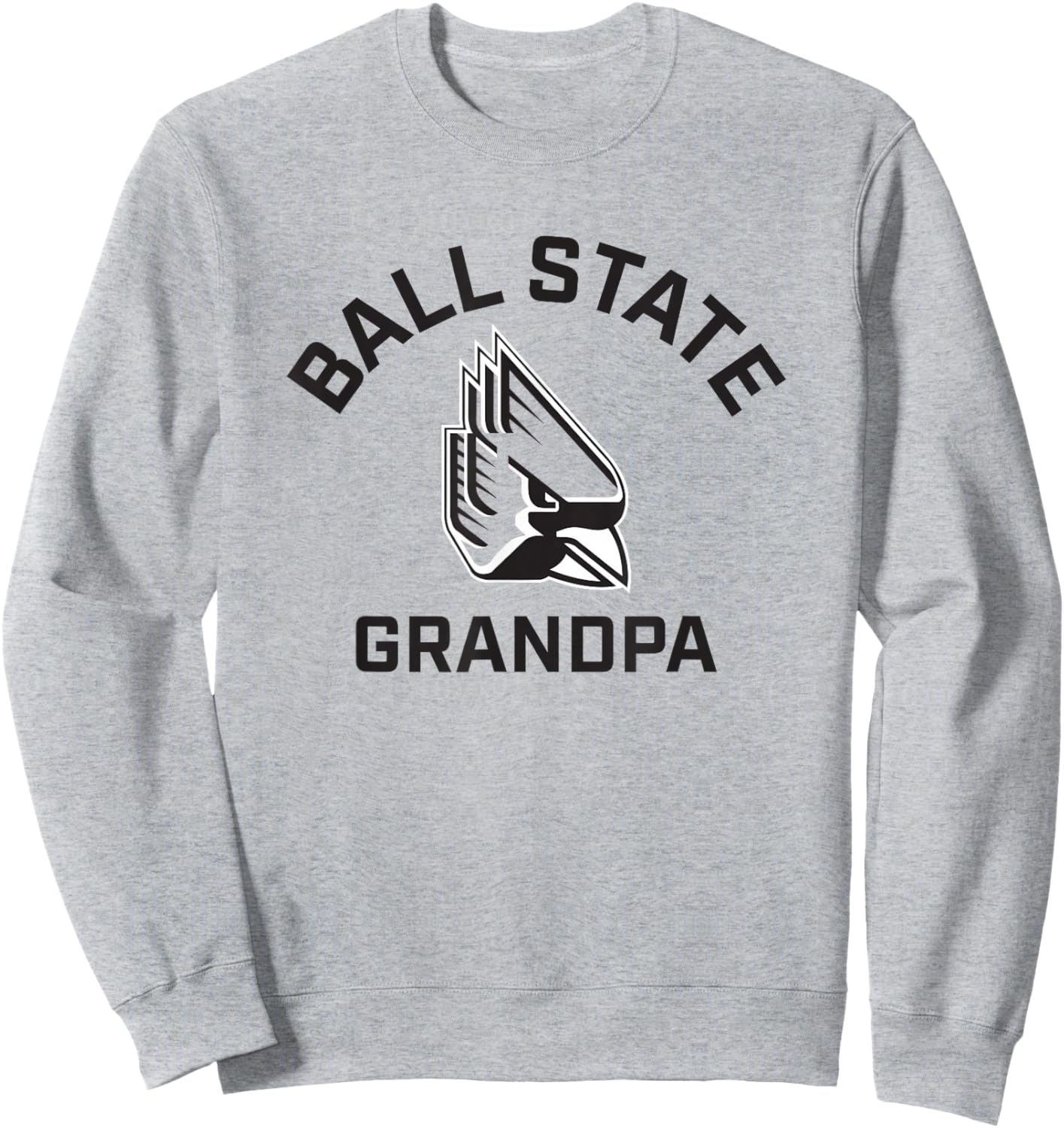 Ball State University Cardinals Arched Grandpa Sweatshirt - Sweatshirt | Ash
