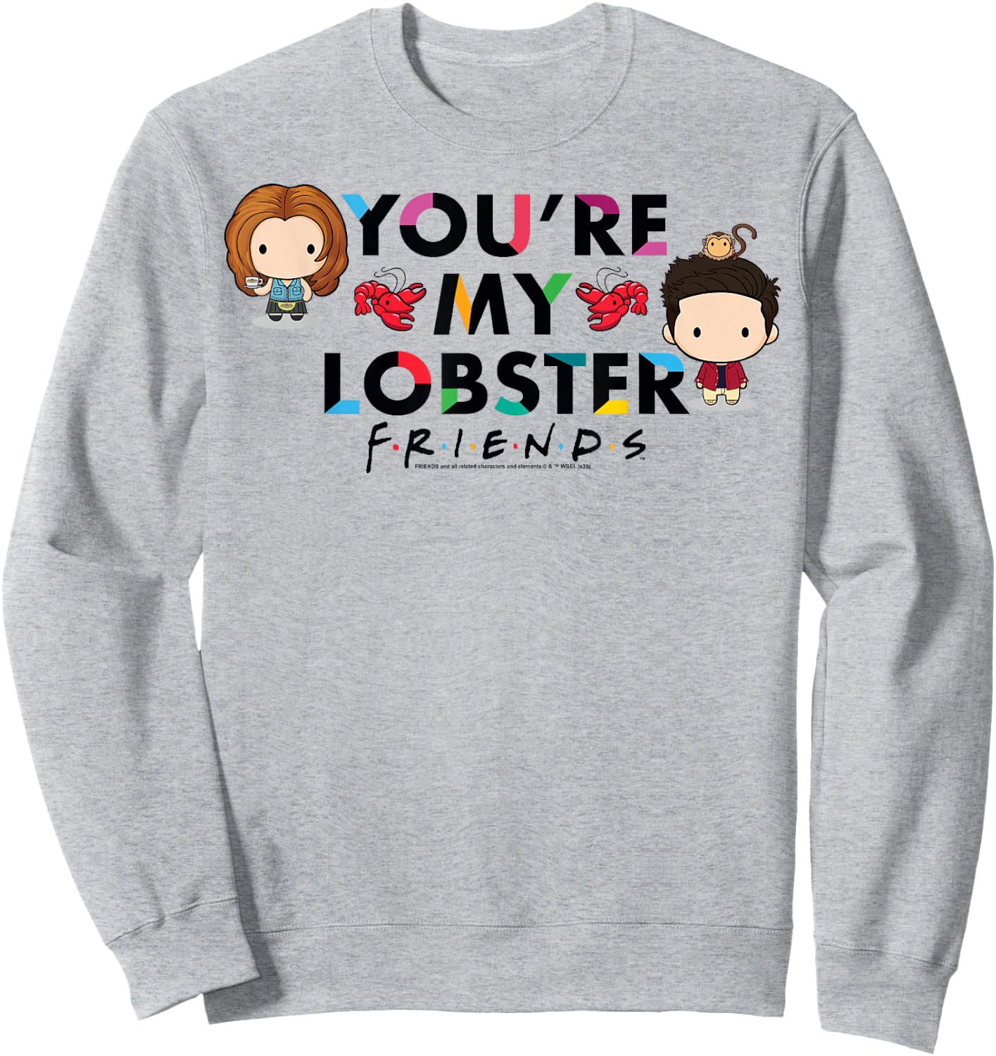 Friends Chibi Ross & Rachel You're My Lobster Sweatshirt - Sweatshirt | Ash