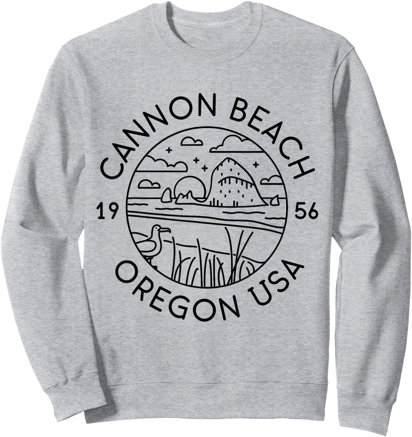 Cannon Beach 1956 Oregon Clatsop Sweatshirt - Sweatshirt | Ash