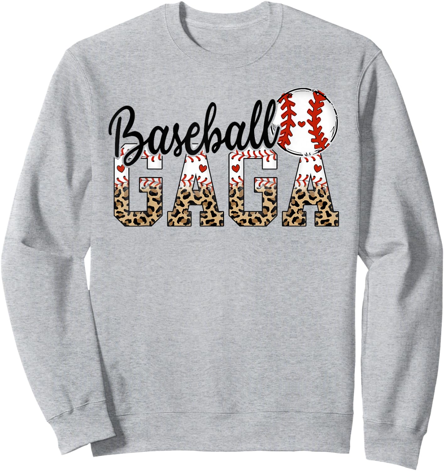 Baseball Gaga Women BallPark Gaga Baseball Mom Mother's Day Sweatshirt - Sweatshirt | Ash
