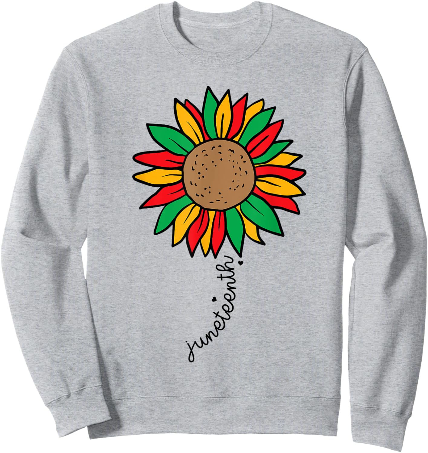 Juneteenth Colorful Sunflower Juneteenth Flower Sweatshirt - Sweatshirt | Ash