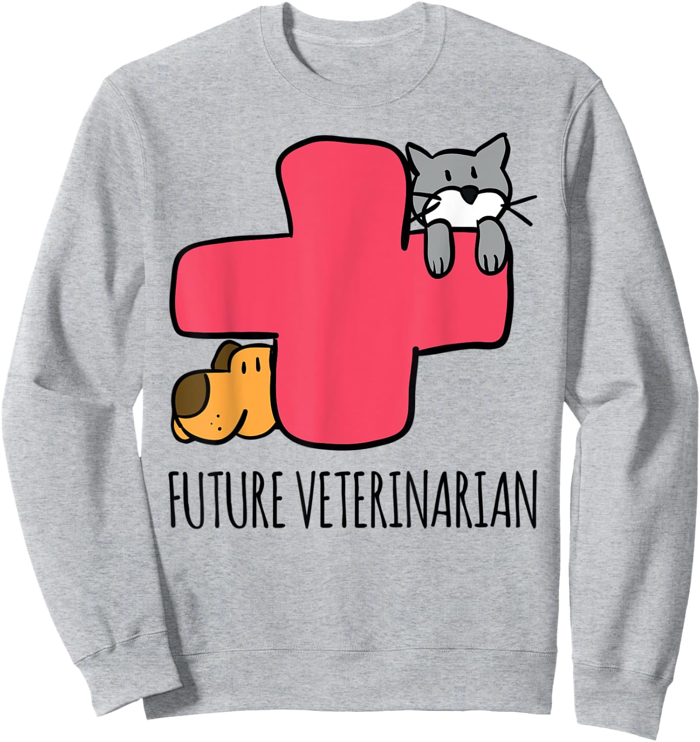 Future Veterinarian Funny Vet Student Animal Doctor Fun Gift Sweatshirt - Sweatshirt | Ash