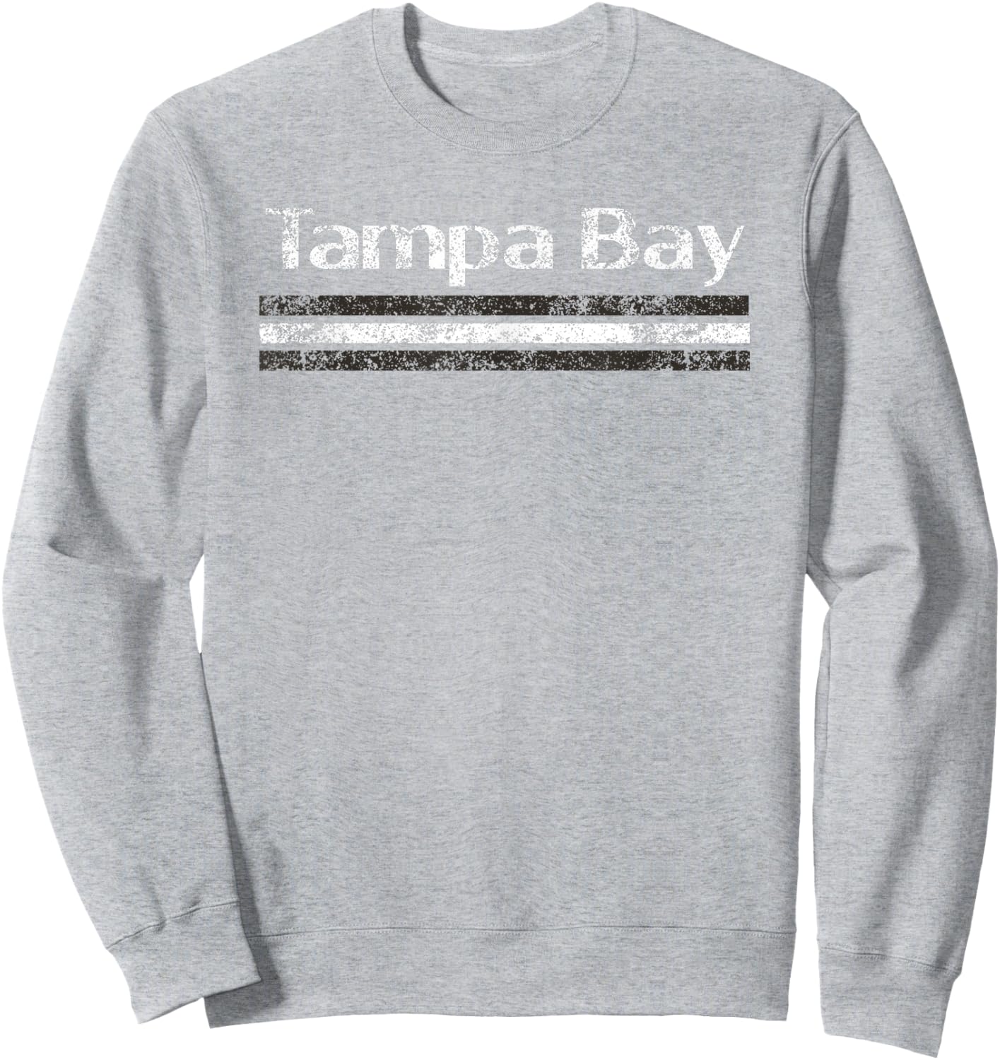 Tampa Bay Florida Retro Vintage Weathered Stripe Throwback Sweatshirt - Sweatshirt | Ash