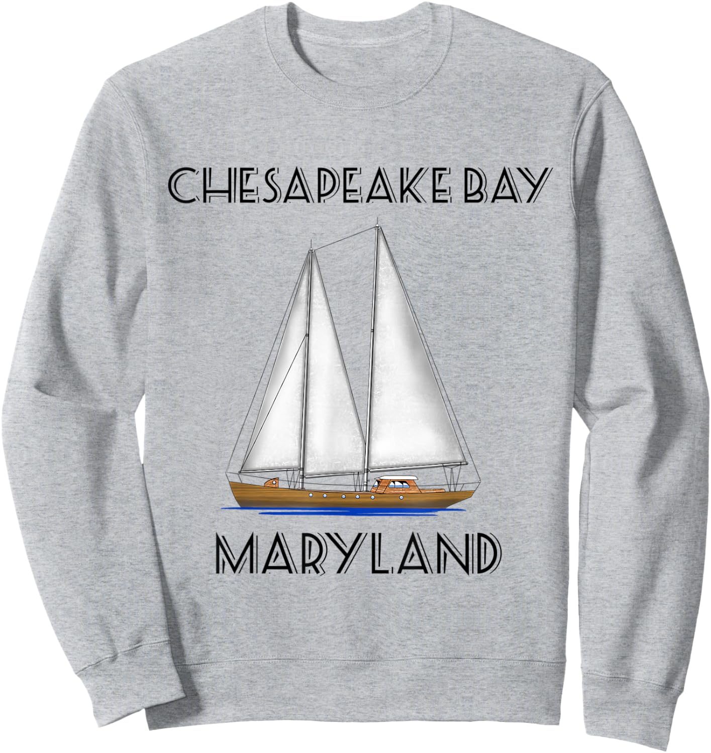 Sailboat Chesapeake Bay Maryland Sweatshirt - Sweatshirt | Ash