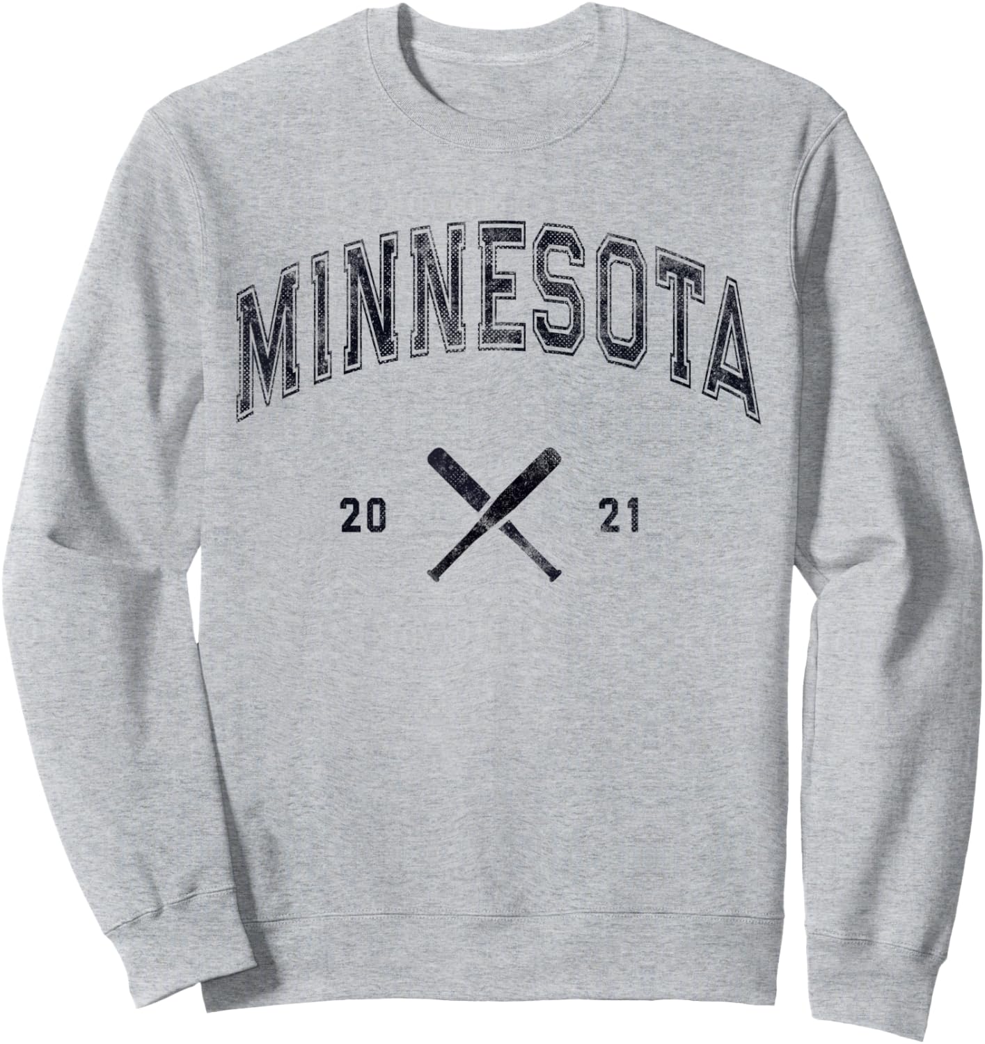MINNESOTA Baseball State Softball Love MN 2021 Vintage Sweatshirt - Sweatshirt | Ash