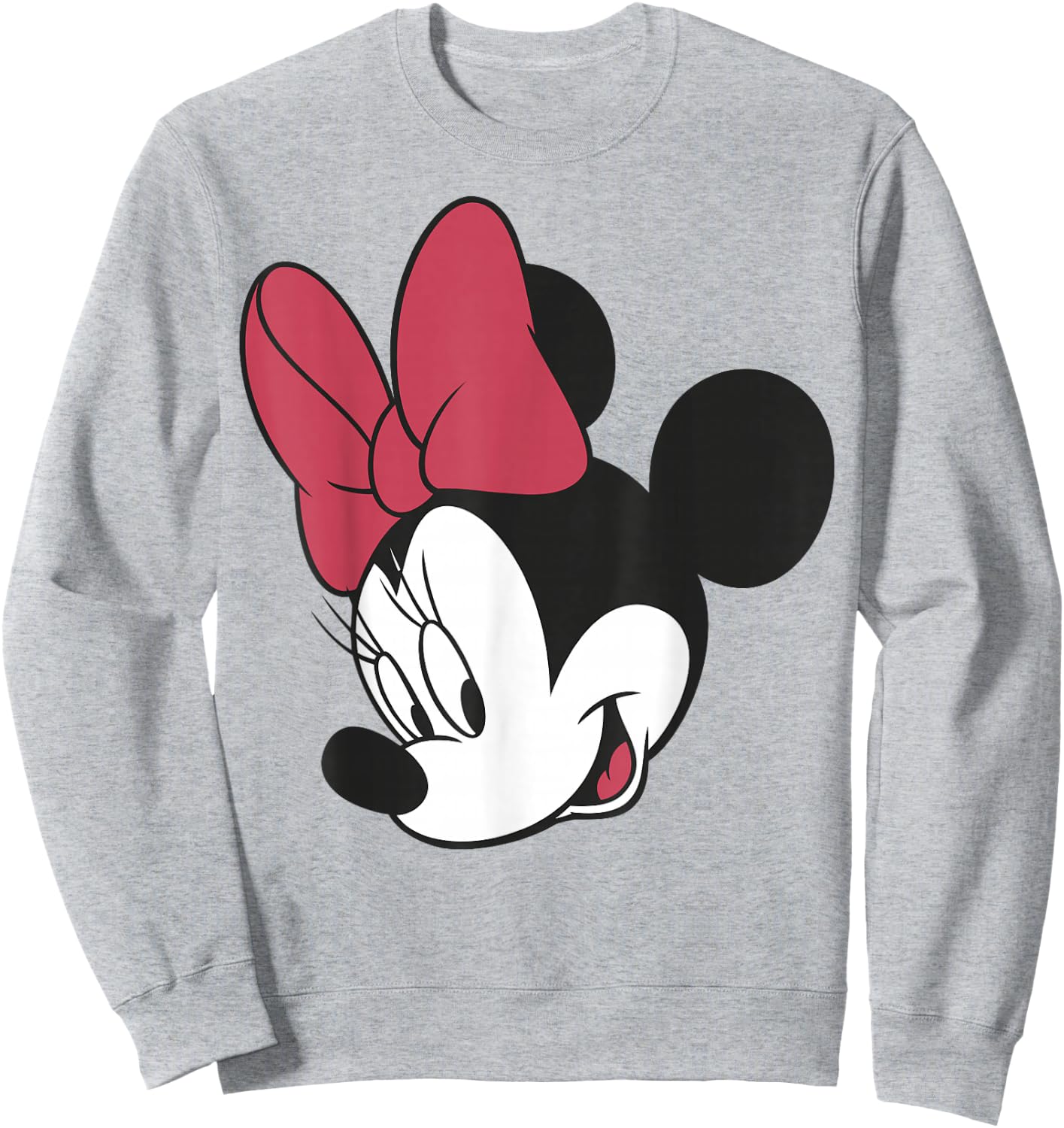 Disney Mickey And Friends Minnie Mouse Big Face Sweatshirt - Sweatshirt | Ash