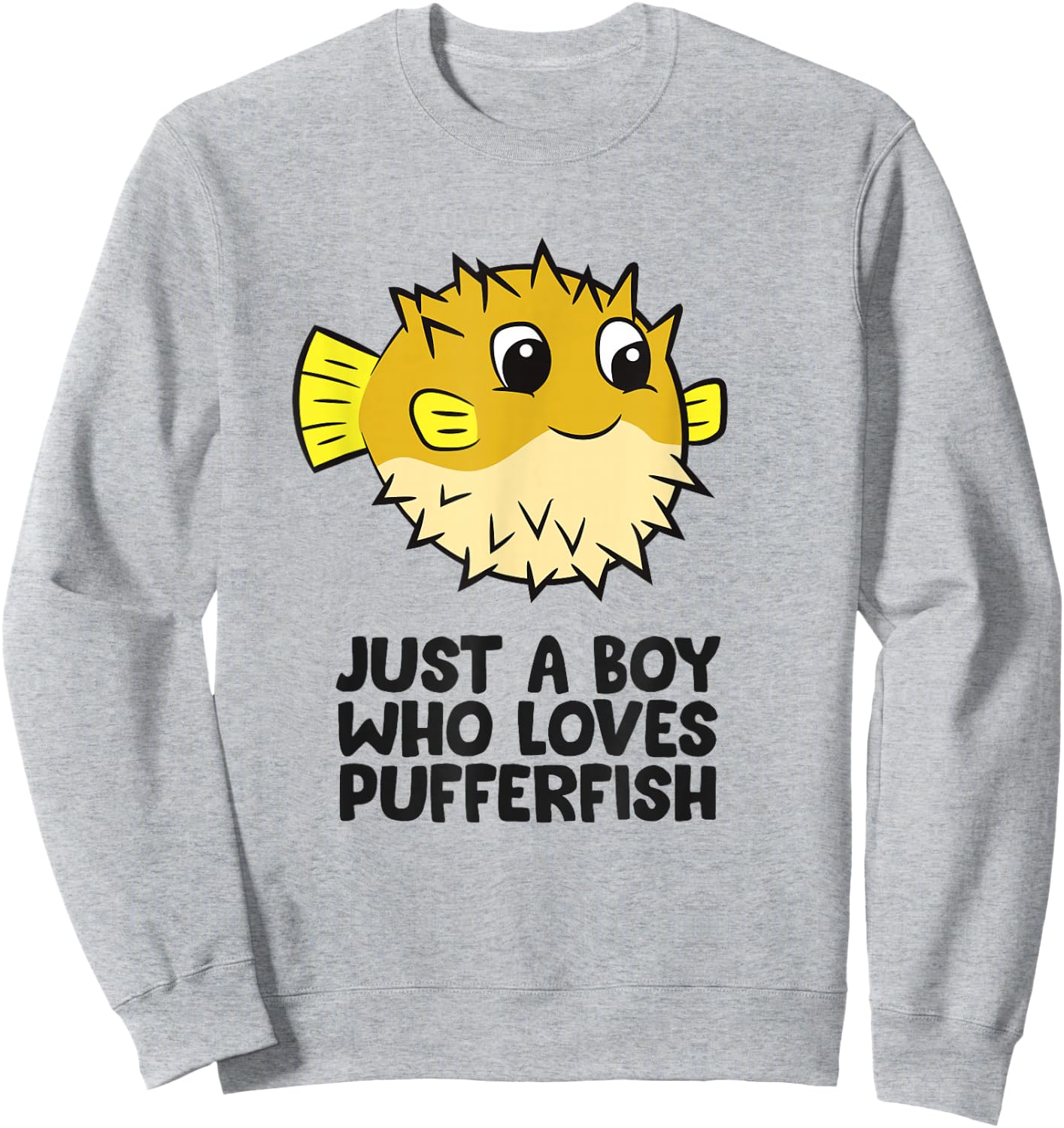 Just a Boy Who Loves Pufferfish Blobfish Boy Sweatshirt - Sweatshirt | Ash