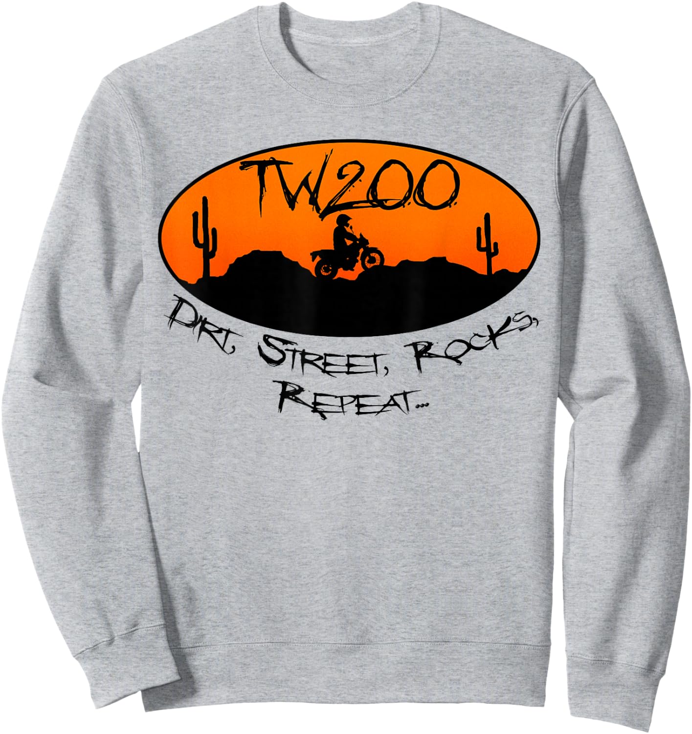TW200 Trailway Enduro Motorcycle Dirt Repeat Sweatshirt - Sweatshirt | Ash