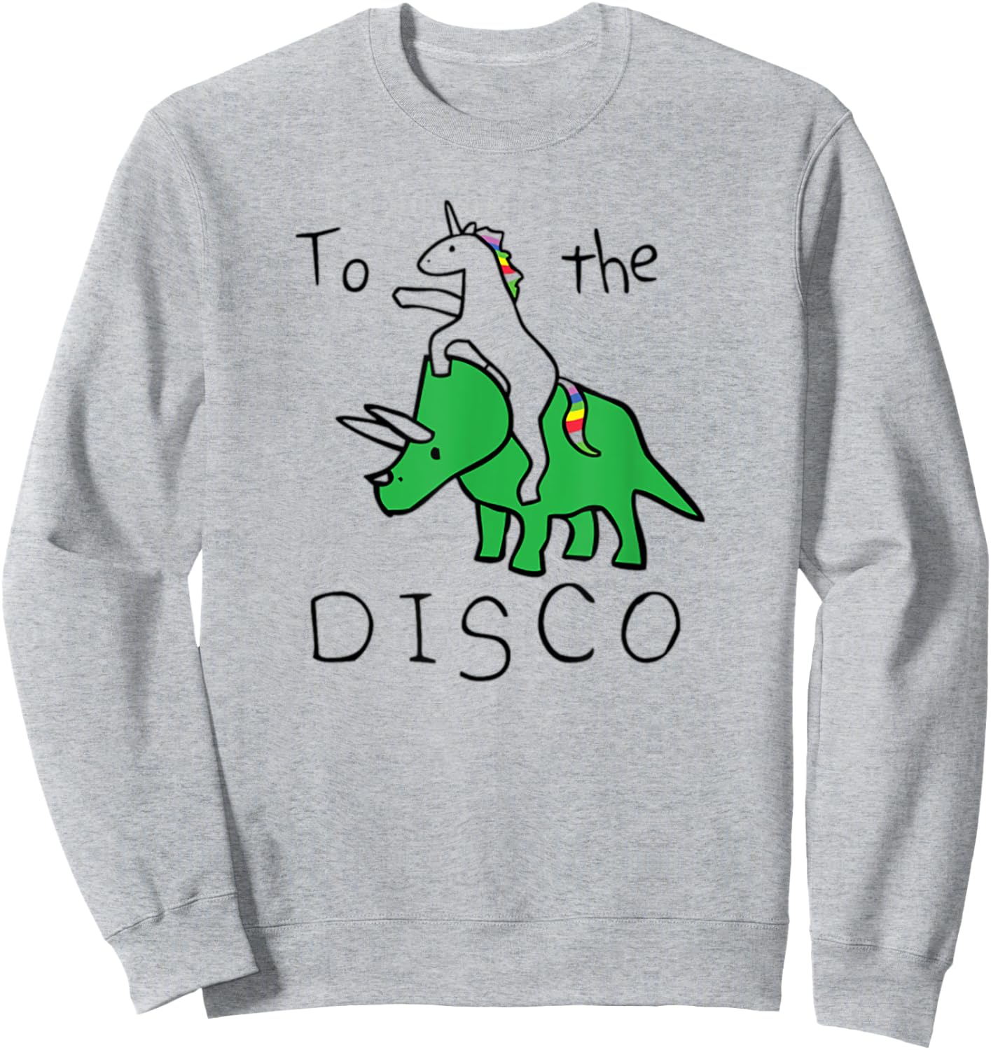 To The Disco Unicorn Riding Dinosaur Sweatshirt - Sweatshirt | Ash