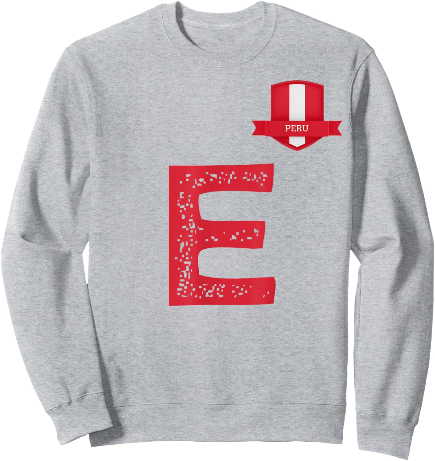 Peru Human Flag Letter E Peru Sweatshirt - Sweatshirt | Ash