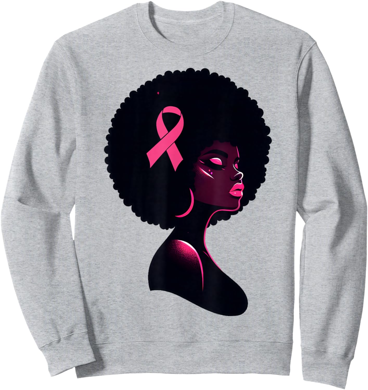 Breast Cancer Black African American Women Support Pink Sweatshirt - Sweatshirt | Ash
