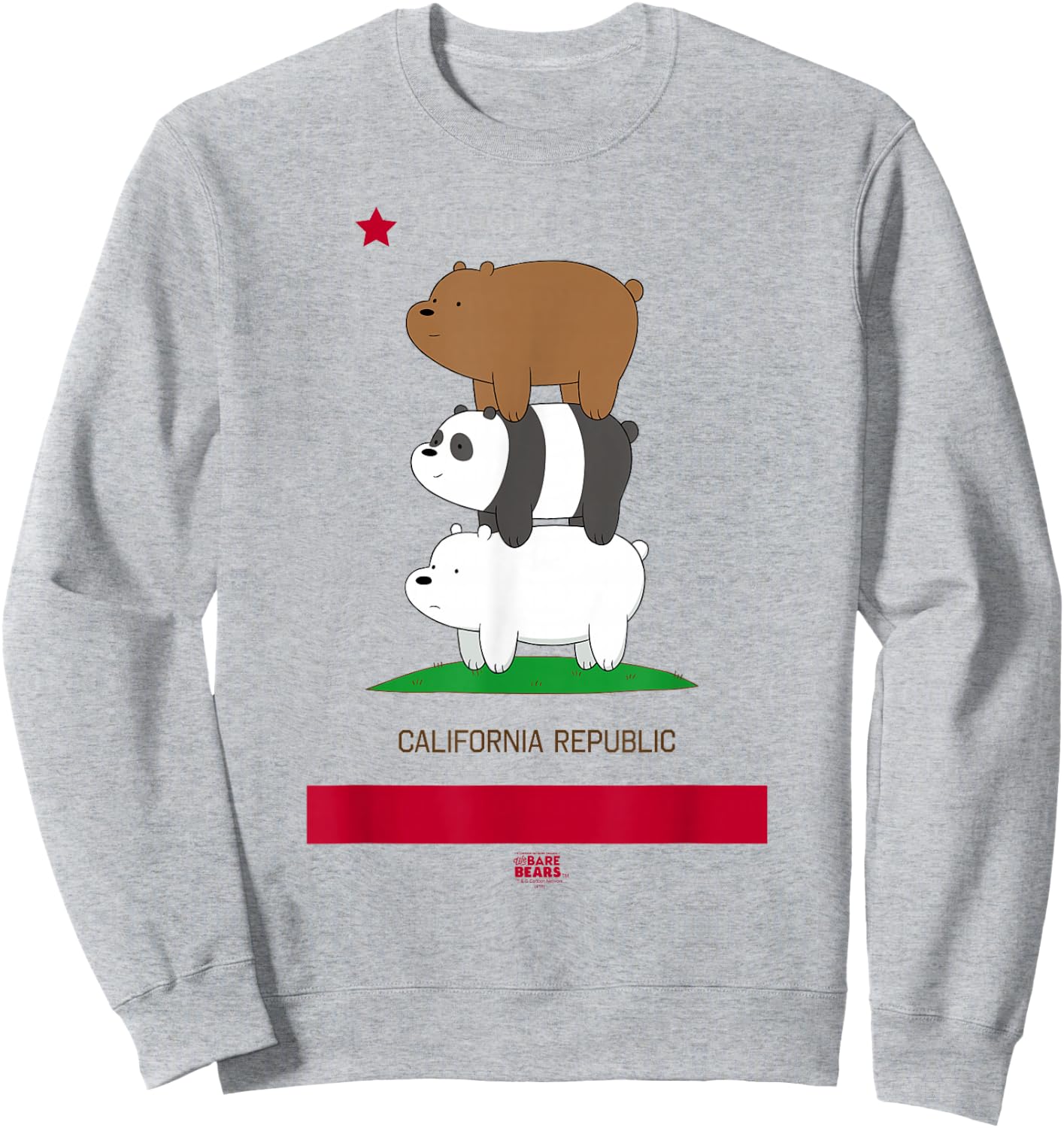 We Bare Bears California Flag Sweatshirt - Sweatshirt | Ash