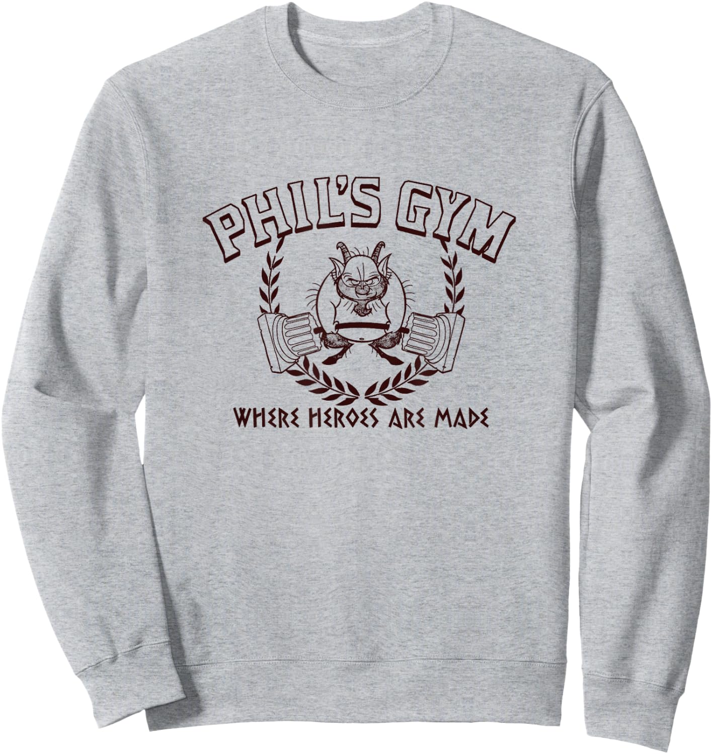 Disney Hercules Phil's Gym Where Heroes Are Made Big Poster Sweatshirt - Sweatshirt | Ash