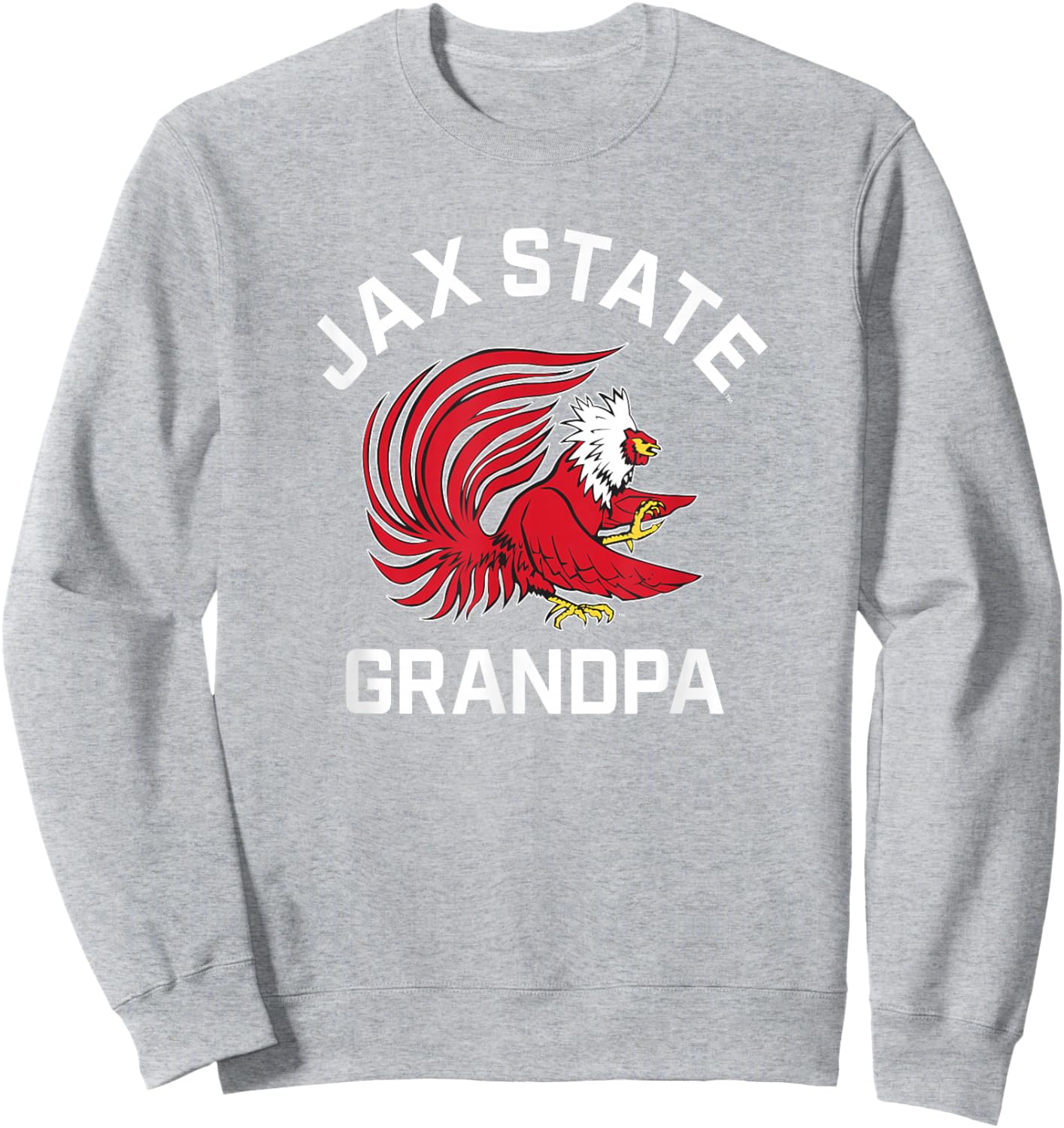 Jacksonville State University JSU Gamecocks Arched Grandpa Sweatshirt - Sweatshirt | Ash