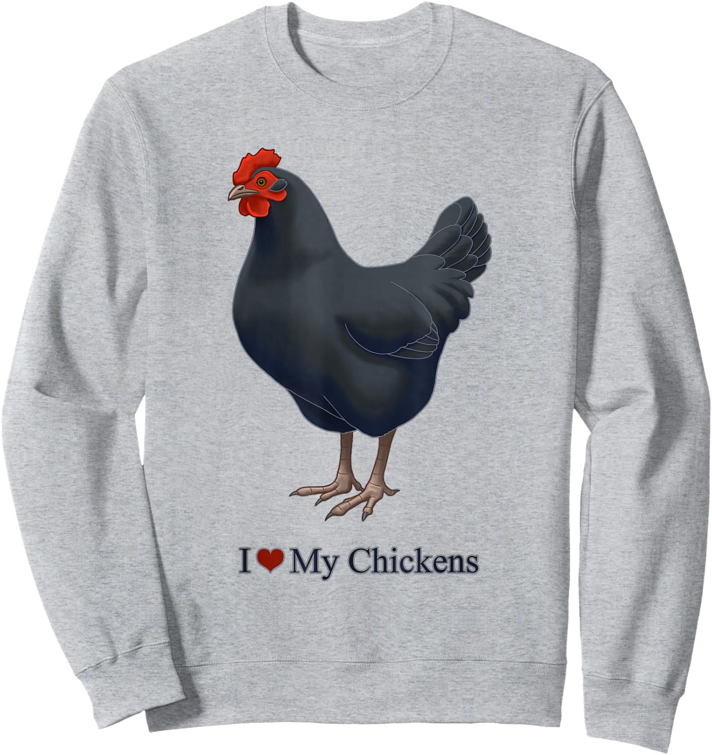 I Heart (Love) My Black Australorp Chicken Hen Sweatshirt - Sweatshirt | Ash